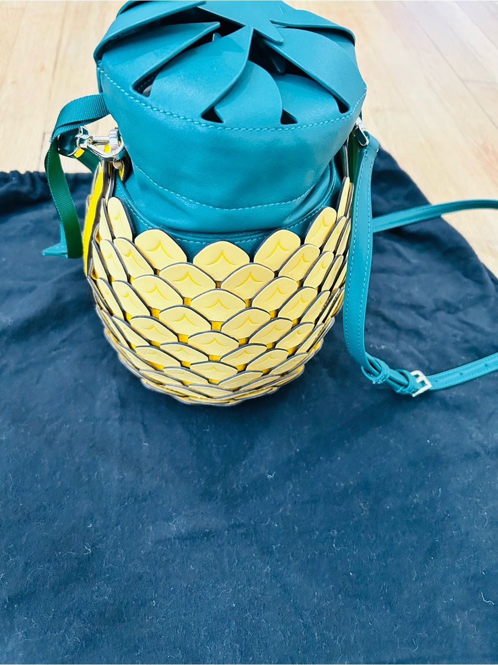 Kate Spade Pineapples Bucket Crossbody Bag - Yellow & Green - Picture 3 of 9